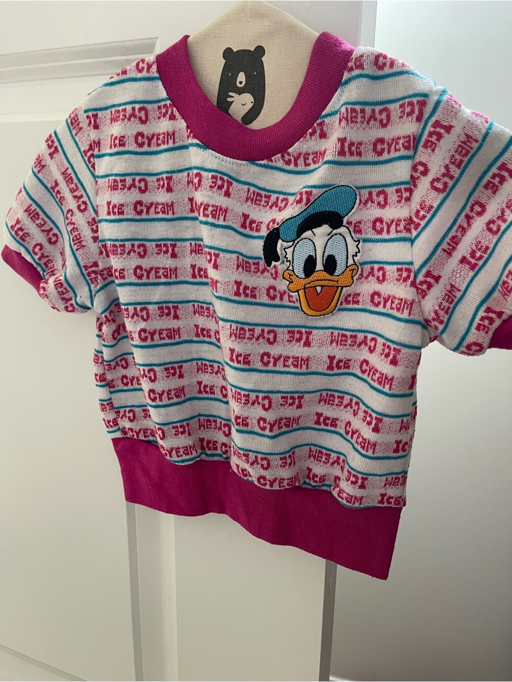 Vintage Disney Baby Girl’s Donald Duck Ice Cream Knit Short-Sleeve Shirt